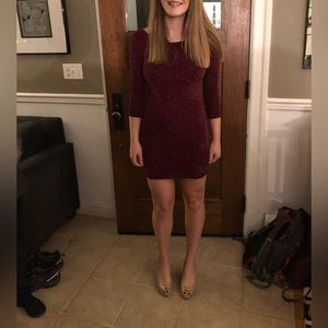 Long sleeve mini dress very flattering size 4 or 6